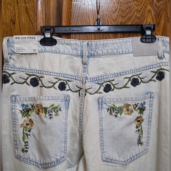 NWT WE THE FREE Mi Amore Wide-Leg Jeans Size 31 - Picture 9 of 13